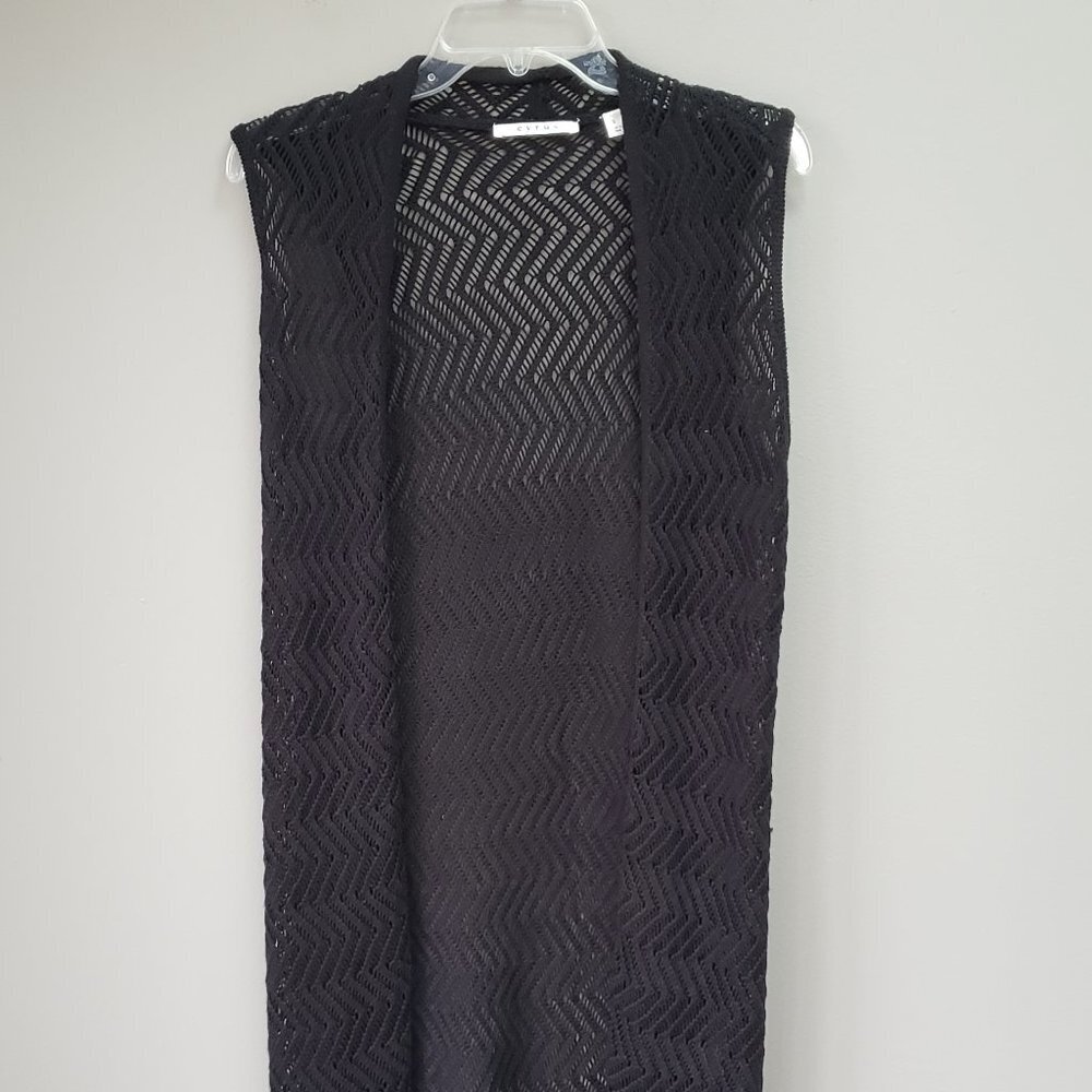 Cyrus Open Front Knit Sweater Small Long Le